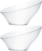 PLASTICPRO Disposable Angled Plastic Bowls Round Medium Serving Bowl, Elegant for Party's, Snack, or Salad Bowl, Clear Pack of 4