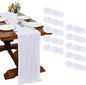 10 Pack White Cheesecloth Table Runner 17 x 108 Inch | Boho Gauze Fabric by RestfulGlow