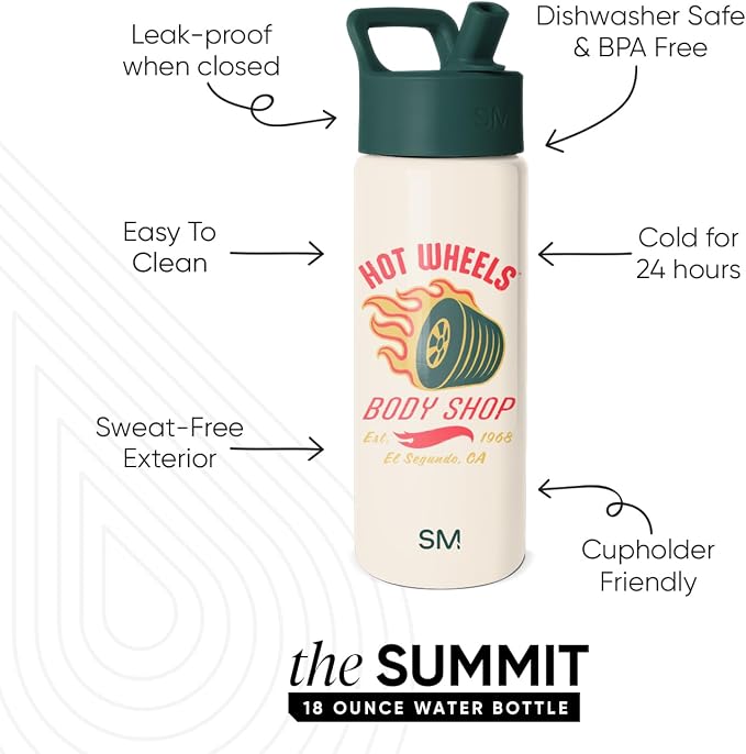 Simple Modern Hot Wheels Kids Water Bottle & Toddler Cup | 18oz | Insulated - Image 2