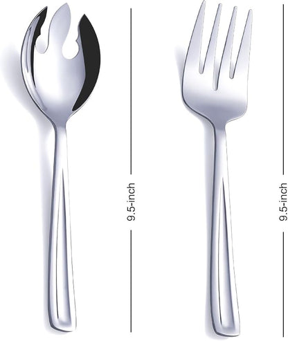 GoGeiLi Salad Server Set, 9.5-inch Stainless Steel Salad Serving Utensil - Image 3