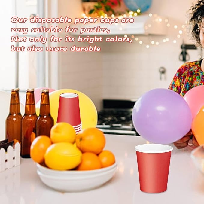 25 Pack 8 oz Disposable Paper Cups, Water Cups - Image 7