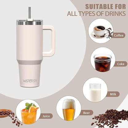 20 oz Tumbler with Handle, Tumbler with Lid and Straw, Double Wall Insulated - Image 6