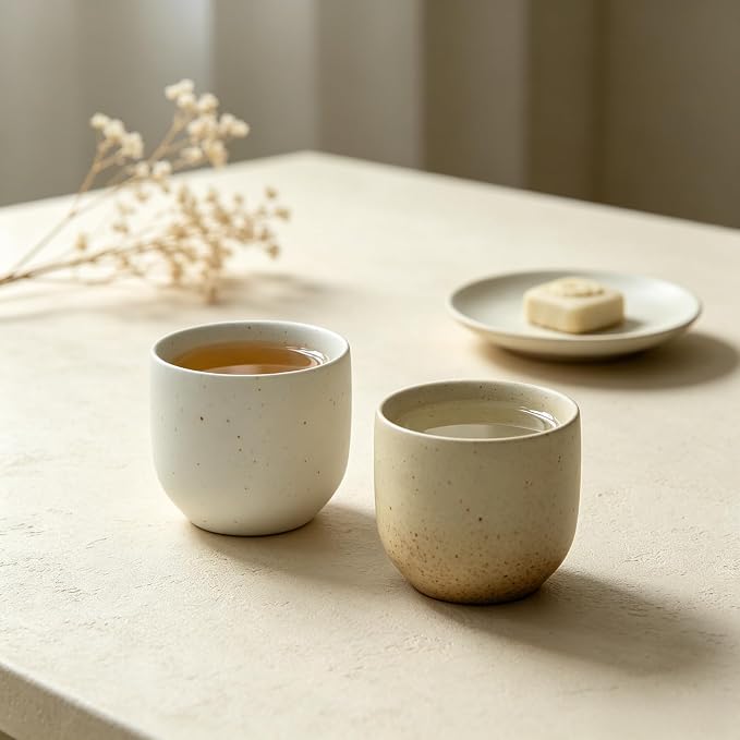 Calming Minimalist 7.8oz Matte Speckled Ceramic Cup - Image 5