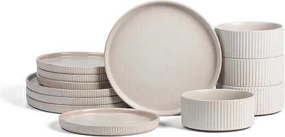 Stone Lain Haven 12-Piece Dinnerware Set, Includes 4 Dinner Plates, 4 Salad by Unknown