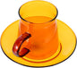 Mikinona Vintage Tea Cups and Saucers Sets, 3.14x2.75x2.75In Amber Glass Coffee by Mikinona