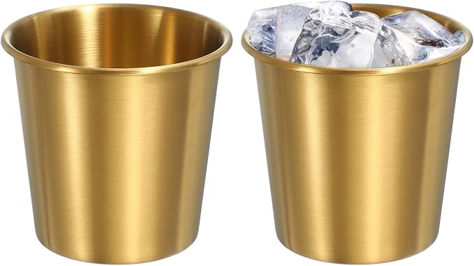 uxcell 2 Pcs Stainless Steel Cups, 7oz/200ml Metal Cups Double Wall Tumbler by uxcell