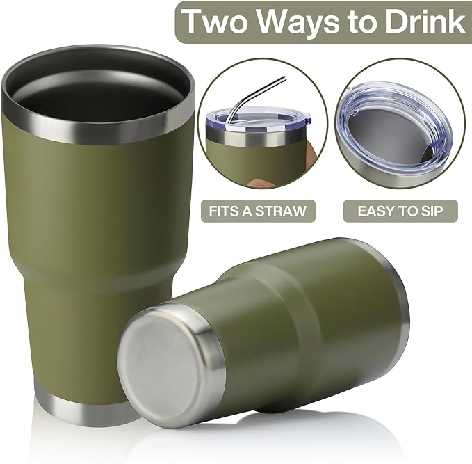 MEWAY 30oz Tumbler Double Wall Vacuum Insulated Travel Mug, Stainless Steel - Image 3