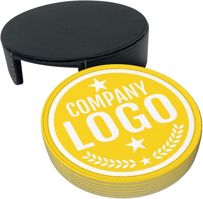 Custom Leather Coasters with Logo - Image 3