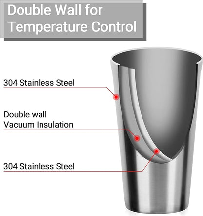Beasea Stainless Steel Cups 16 oz, 4 Pack Stainless Steel Tumbler Stackable - Image 3