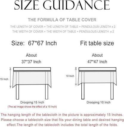 patdrea Designer Vintage French Floral Square Tablecloth,Yellow Brids Green Leaves Pattern Linen Table Cloth,Decor Kitchen Dining Holiday Banquet Christmas,Thanksgiving,Party,67"x67"-Warbler