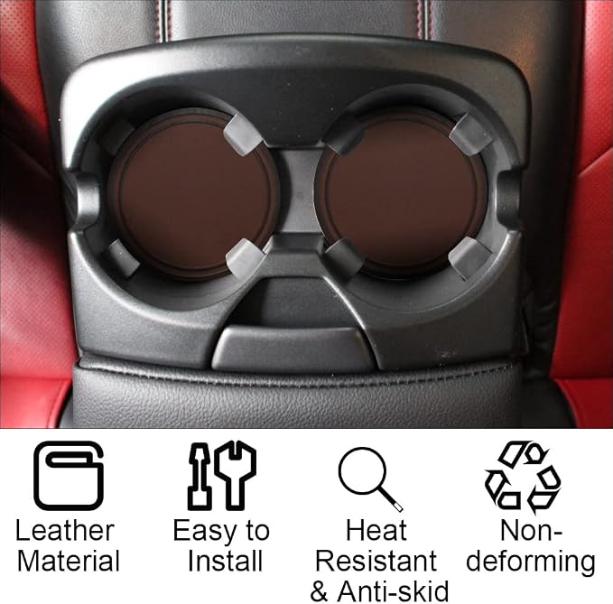 TripleAliners Cup Holder Insert Coasters Universal Fit | Leather Cup Holder - Image 3