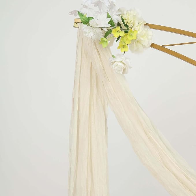 Efavormart 20ft Cream Gauze Cheesecloth Wedding Arch Drapery Fabric, Extra Long - Image 9