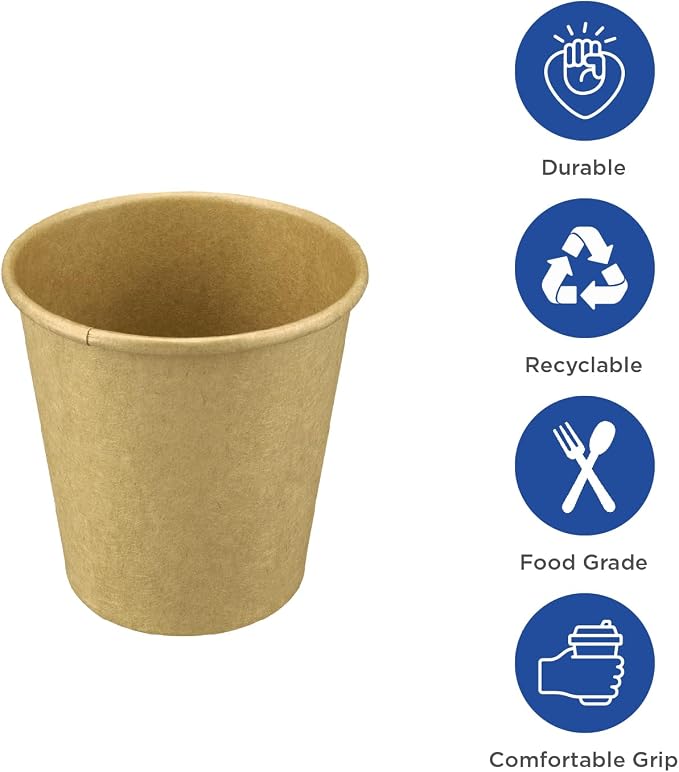 Karat 10 oz Coffee Cups, Disposable Paper Hot Cups Kraft, 1000ct | C-K510K - Image 2