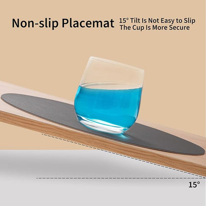 Myir JUN 15 Inches Round Placemats Set of 4 Faux Leather Place Mats | - Image 5