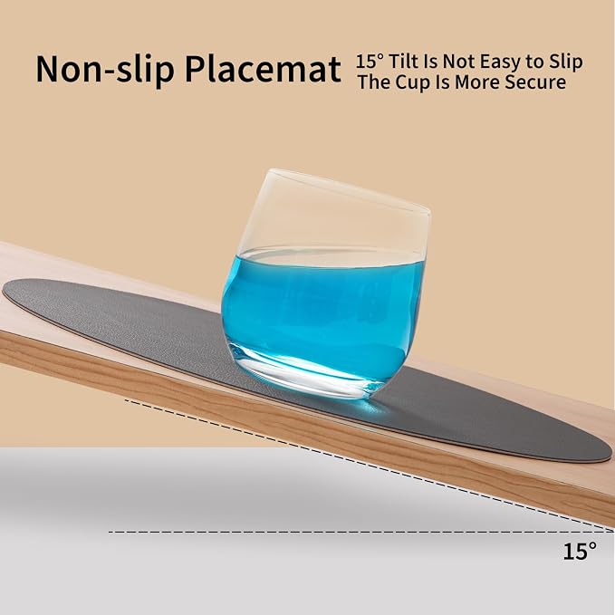 Myir JUN 15 Inches Round Placemats Set of 4 Faux Leather Place Mats | - Image 5