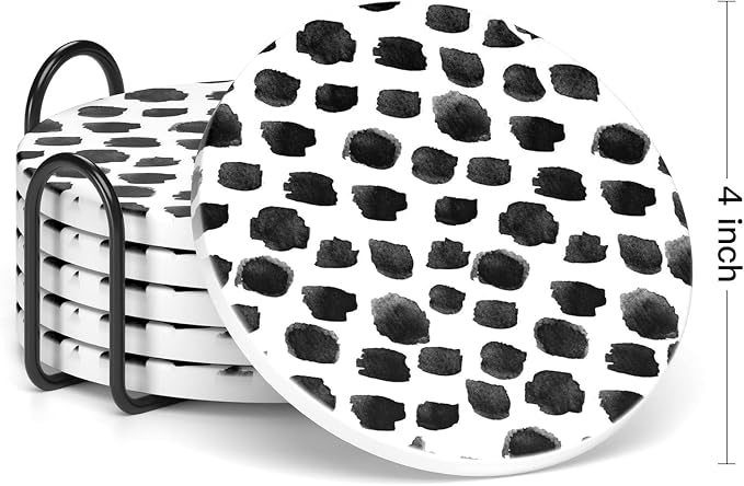 Coasters for Drinks, Kitchen Home Decor Housewarming Gift, Round 4 in - Image 2