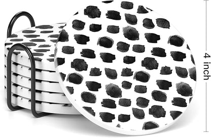 Coasters for Drinks, Kitchen Home Decor Housewarming Gift, Round 4 in - Image 2