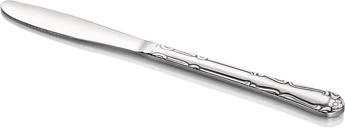 New Star Foodservice Rose Pattern 18/0 Stainless Steel Dinner Knife, Commercial - Image 2