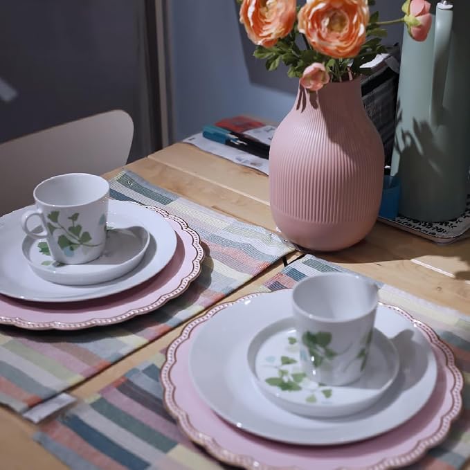 Pink Round Charger Plates, 13 Inch Metallic Chargers - Image 3