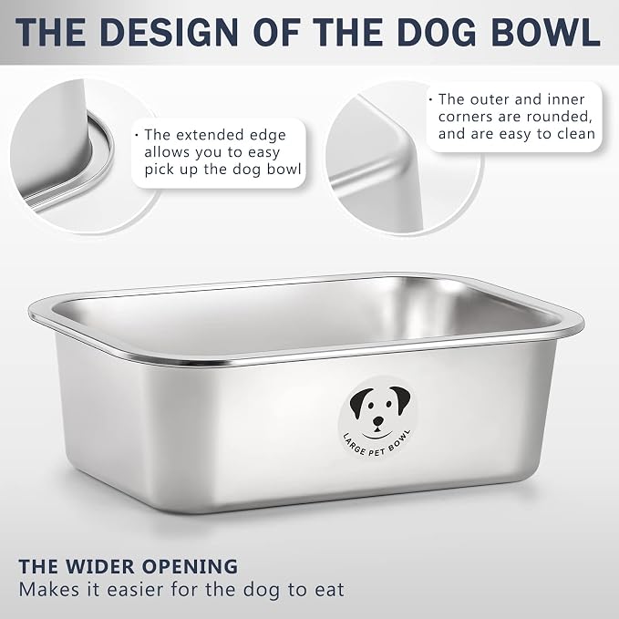 Stainless Steel Dog Bowls for Large Dogs, High Capacity Metal Dog Food Bowls - Image 7