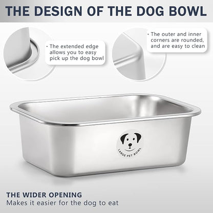 Stainless Steel Dog Bowls for Large Dogs, High Capacity Metal Dog Food Bowls - Image 7