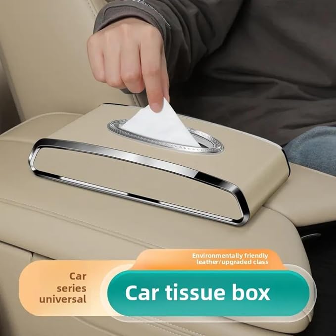 Faux Leather Car Tissue Holder for Interior, Armrest & Back Seat Tissue - Image 6