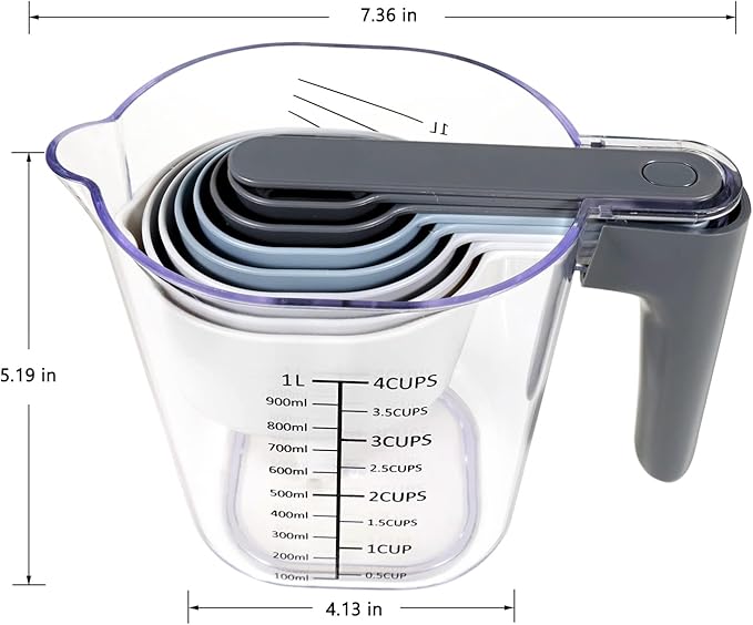 18-Pc Magnetic Measuring Cups and Spoons Set, - Image 5