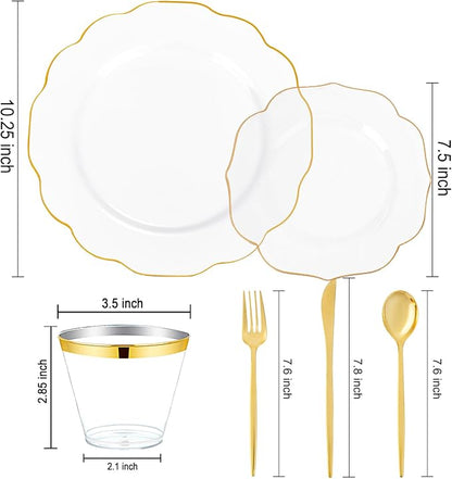 bUCLA 180PCS Clear Plastic Plates - Image 2