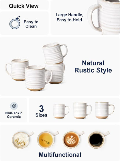 LE TAUCI Coffee Mugs 15 oz, Ceramic Coffee Cups - Image 5