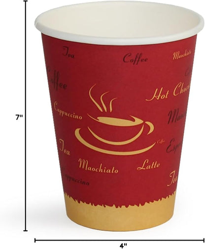 PAMI Disposable Paper Coffee Cups 12 oz, Single-Use, Leak Resistant, 1000 Ct - Image 7