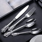 Silverware Set for 10 Durable 18/10 Stainless Steel Flatware Set Palace Style Modern Cutlery Utensils Set 40 Piece Include Knives Forks and Spoons Tableware Set for Home Kitchen Restaurant