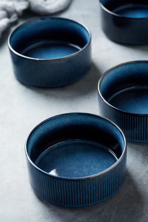 famiware Star Cereal Bowl Set, 23 oz Soup Bowls Set of 6, Nebulas Blue | Double - Image 5
