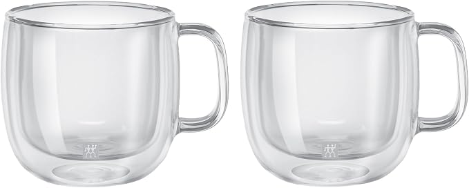 ZWILLING Sorrento Plus 2-pc Double-Wall Glass Cappuccino Mug Set by Zwilling