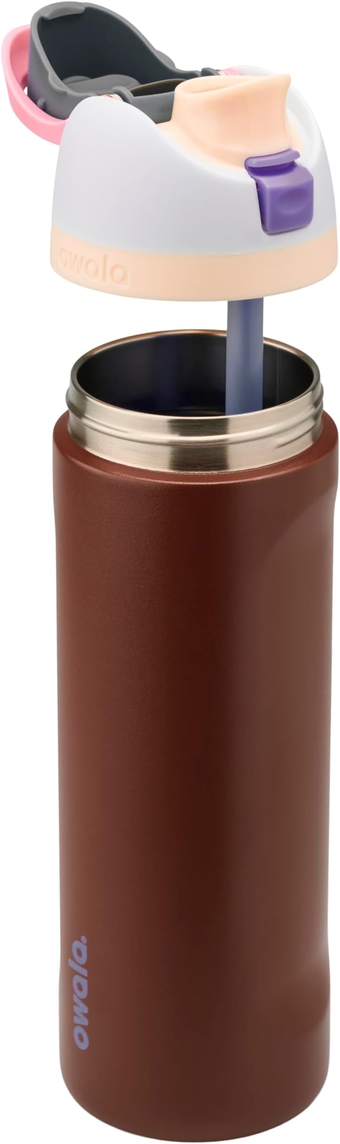 Owala FreeSip Stainless Steel Water Bottle 24 oz Cranberry Parade - Image 2