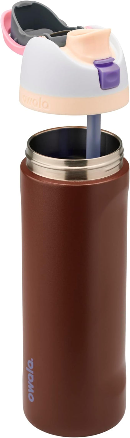 Owala FreeSip Stainless Steel Water Bottle 24 oz Cranberry Parade - Image 2