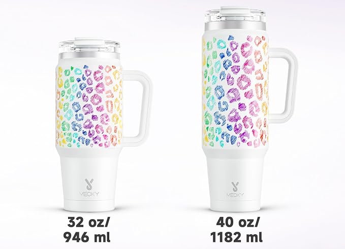 Meoky 40 oz Tumbler with Handle and Straw, Insulated Tumbler with Lid and Straw - Image 8