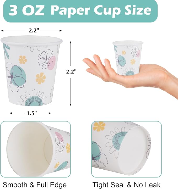 Lamosi 1200 Pack 3 oz Bathroom Cups, Small Disposable Paper Mouthwash Cups | - Image 2