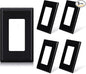 ELEGRP 1-Gang Screwless Decorative Wall Plates, Standard Size Unbreakable Thermoplastic Faceplate Cover for Decorator Receptacle Outlet Switch, UL Listed (5 Pack, Glossy Black)