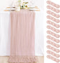 12 Pack Pink Table Runner 10ft Rustic Gauze Cheesecloth Table Decor | by MLMC