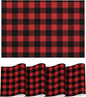 Artoid Mode Buffalo Plaid Vinyl Placemats Set of 4, 12x18 Inch Washable Non-Slip Heat Resistant Plastic Place Mats for Party Dining Table, Black/Red