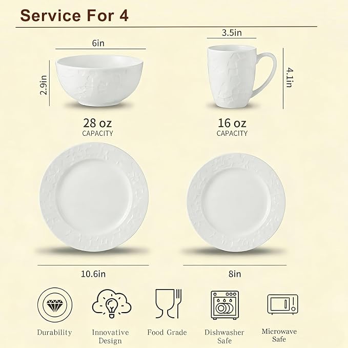 16 Piece Bone China Dinnerware Sets - Image 4