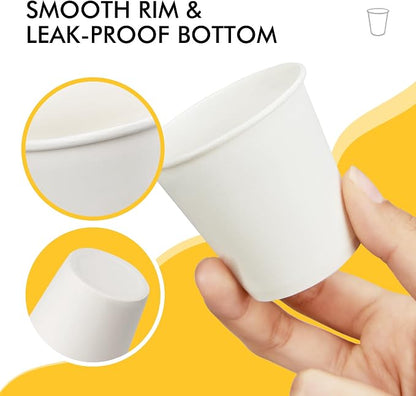 RACETOP 3 oz 300 Pack Small White Disposable Paper Cups | - Image 4