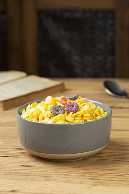 famiware Milkyway Cereal Bowl, Soup Bowls for 4, 25 Ounce Bowls Set for Kitchen, Bowl Set for Cereal Soup Rice Pasta Salad Oatmeal, Dark Gray
