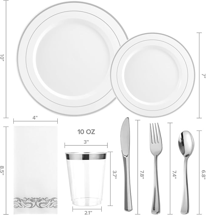FOCUSLINE 350 Ct Disposable Dinnerware Set - Image 2