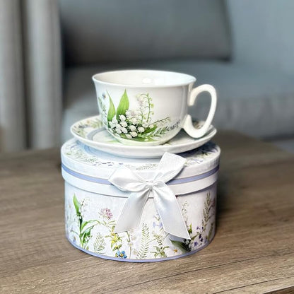 STP GOODS Bone China Tea/Coffee Cup and Saucer in Gift Box Tea Cup and Saucer - Image 4