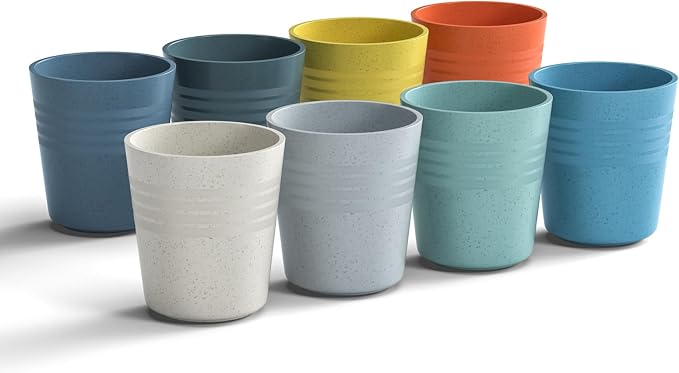 Homestockplus 8 Oz Wheat Straw Drinking Cups, Small Plastic Cups Reusable by Homestockplus