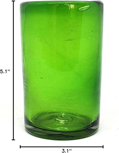 Solid Emerald Green 14 oz Drinking Glasses, Recycled Glass, Toxin-Free - Image 7