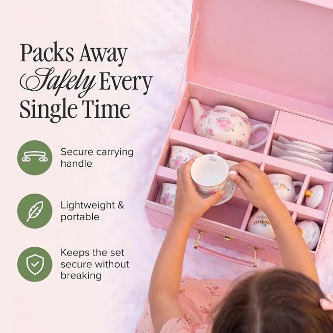 Giggle & Honey® White Floral Tea Party Set - Image 4
