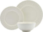 Tabletops Gallery Embossed Bone White Porcelain Round Dinnerware Collection- by TabletopsGallery