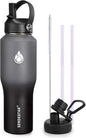 SENDESTAR Water Bottle 32oz, 2 Lids, Wide Mouth Stainless Steel Vacuum by Sendestar